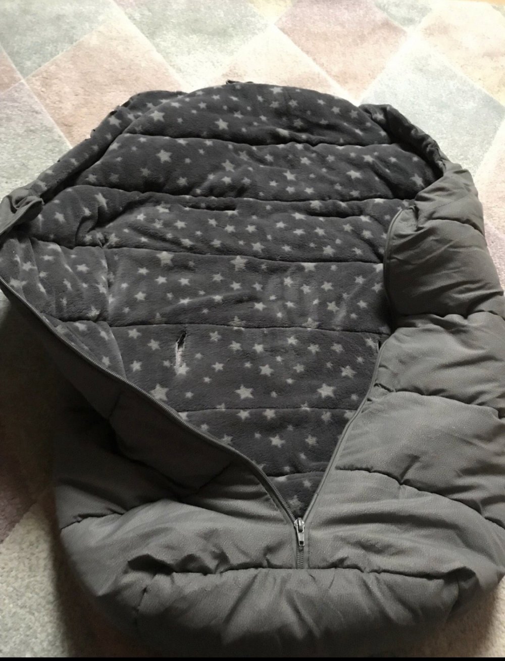 Fußsack Winter Nest Baby Buggysack grau Wattiert Kindernest 