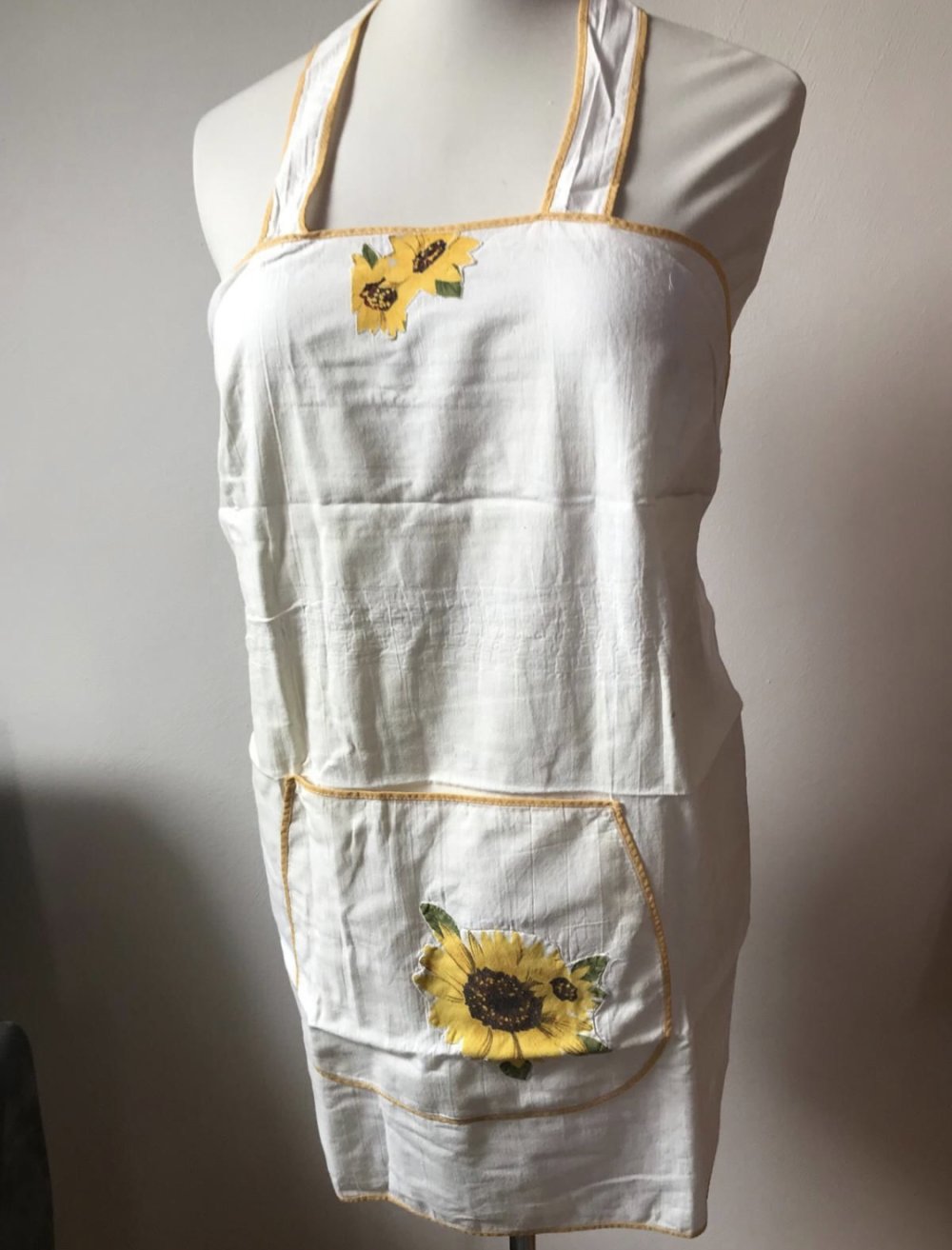 Schürze Vintage Shabbychic Gartenkittel Square  Kochschürze Arbeitskittel Garten Landhaus Chic Retro Unikat Cottage Gebrauchszustand DIY Grannysquare Usedlook 