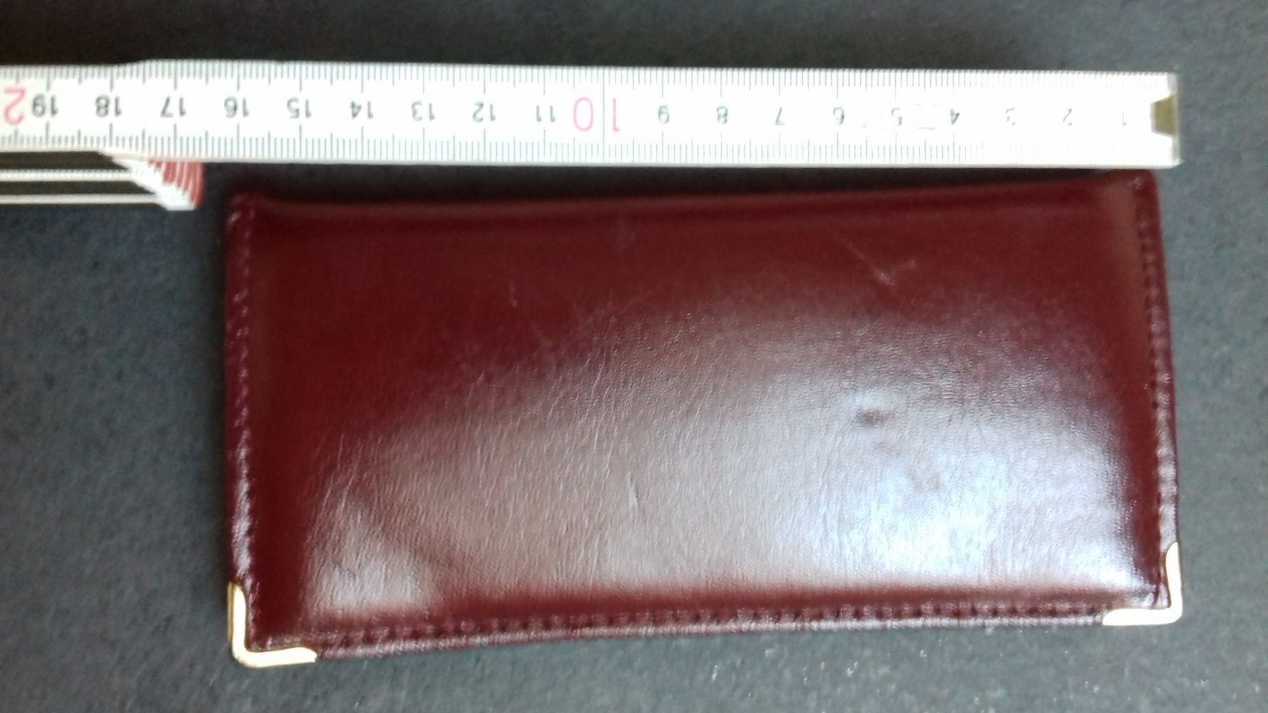 Nagel Pflege Maniküre Näh-Set Reise Tasche Vintage ungenutzt Weinrot Bag Lederlook Börse