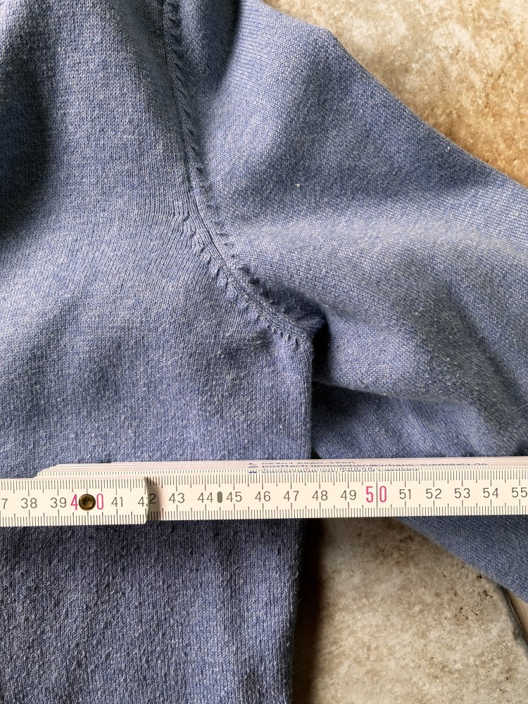 Strickjacke hellblau XL Cardigan Langarm Weste Baumwolle Mix 42