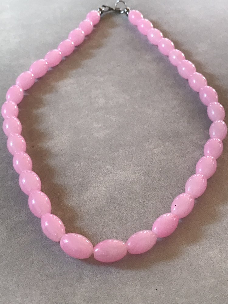 Kette Collier Vintage Perlenkette Modeschmuck rosé 