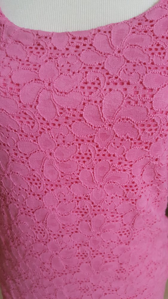 Top Spitze pink Doublè Oberteil rosè edel Tägershirt longsleve Blüten