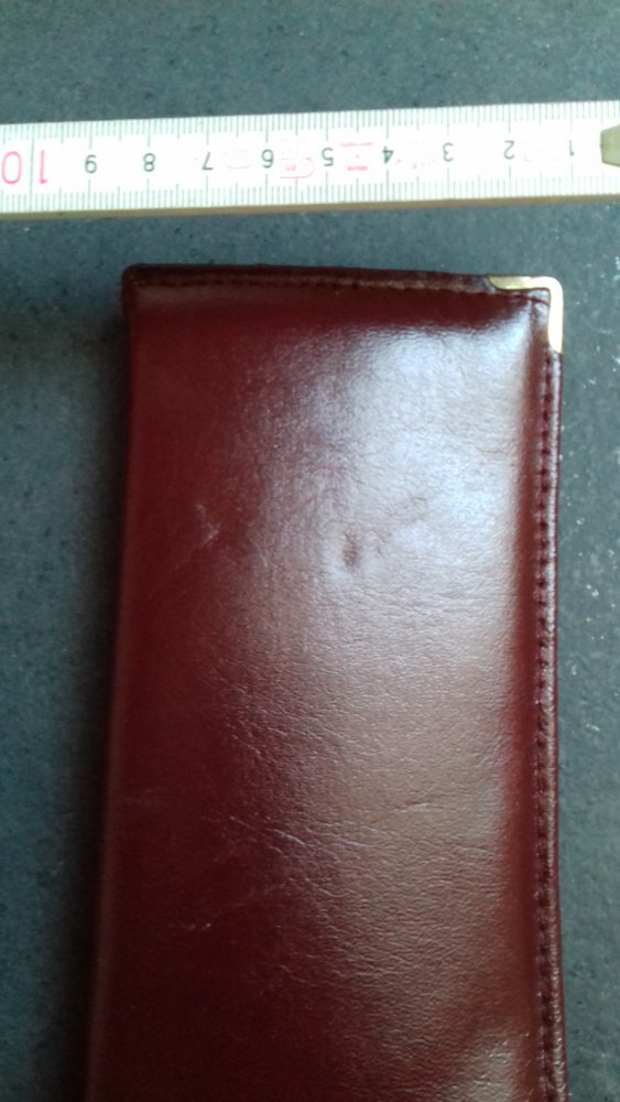 Nagel Pflege Maniküre Näh-Set Reise Tasche Vintage ungenutzt Weinrot Bag Lederlook Börse