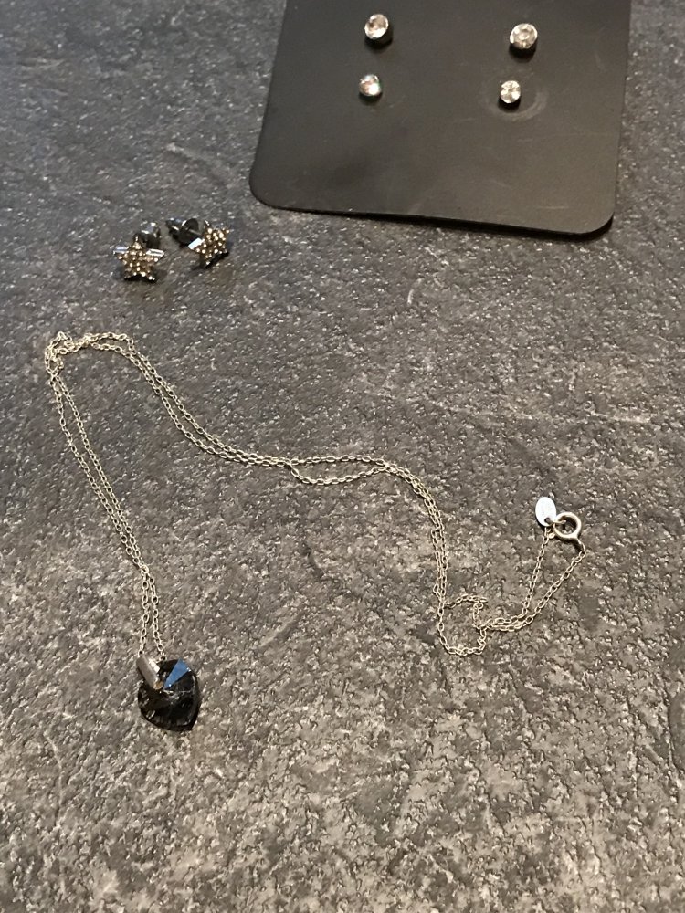 Schmuck Set Konvolut Herzkette 925er Silber Ohrstecker Stars Ohrringe Neu Ungetragen Modeschmuck 