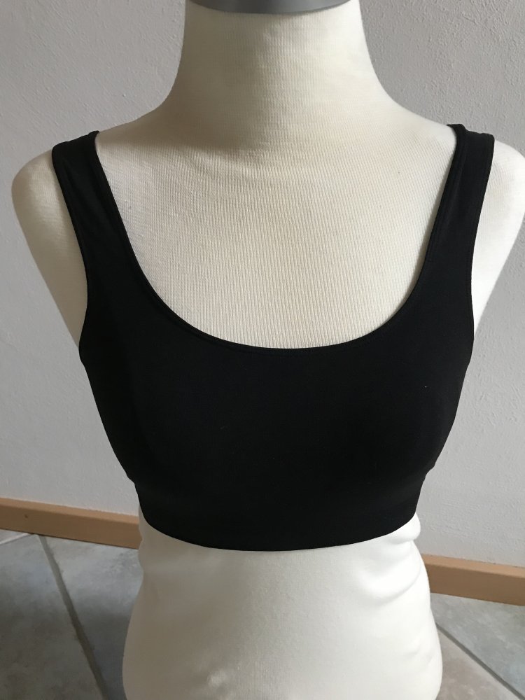 Cupless Top dry fit BH nahtlos Oberteil Sport Bustier Onesize Shape schwarz 