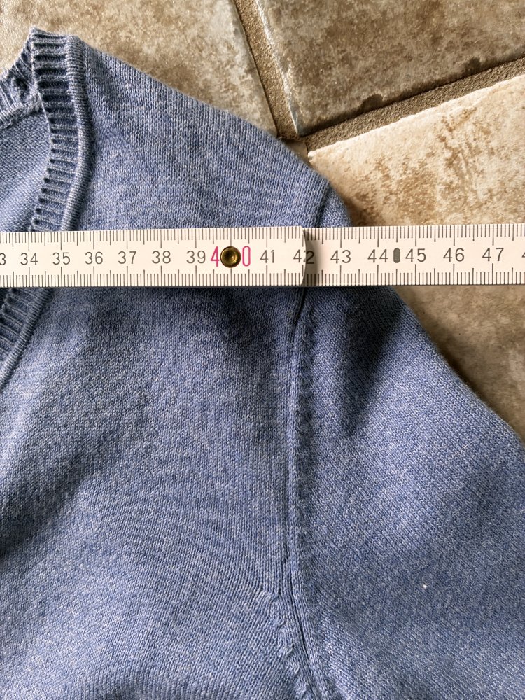 Strickjacke hellblau XL Cardigan Langarm Weste Baumwolle Mix 42