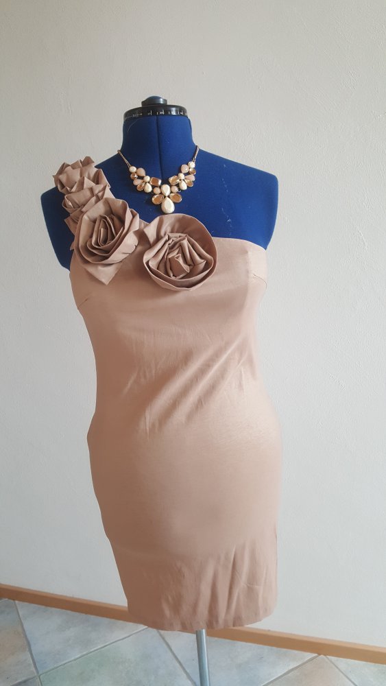 Statement Schmuck Kette Collier goldfarben Tropfen Nude Modeschmuck Perlenoptik Teardrop  