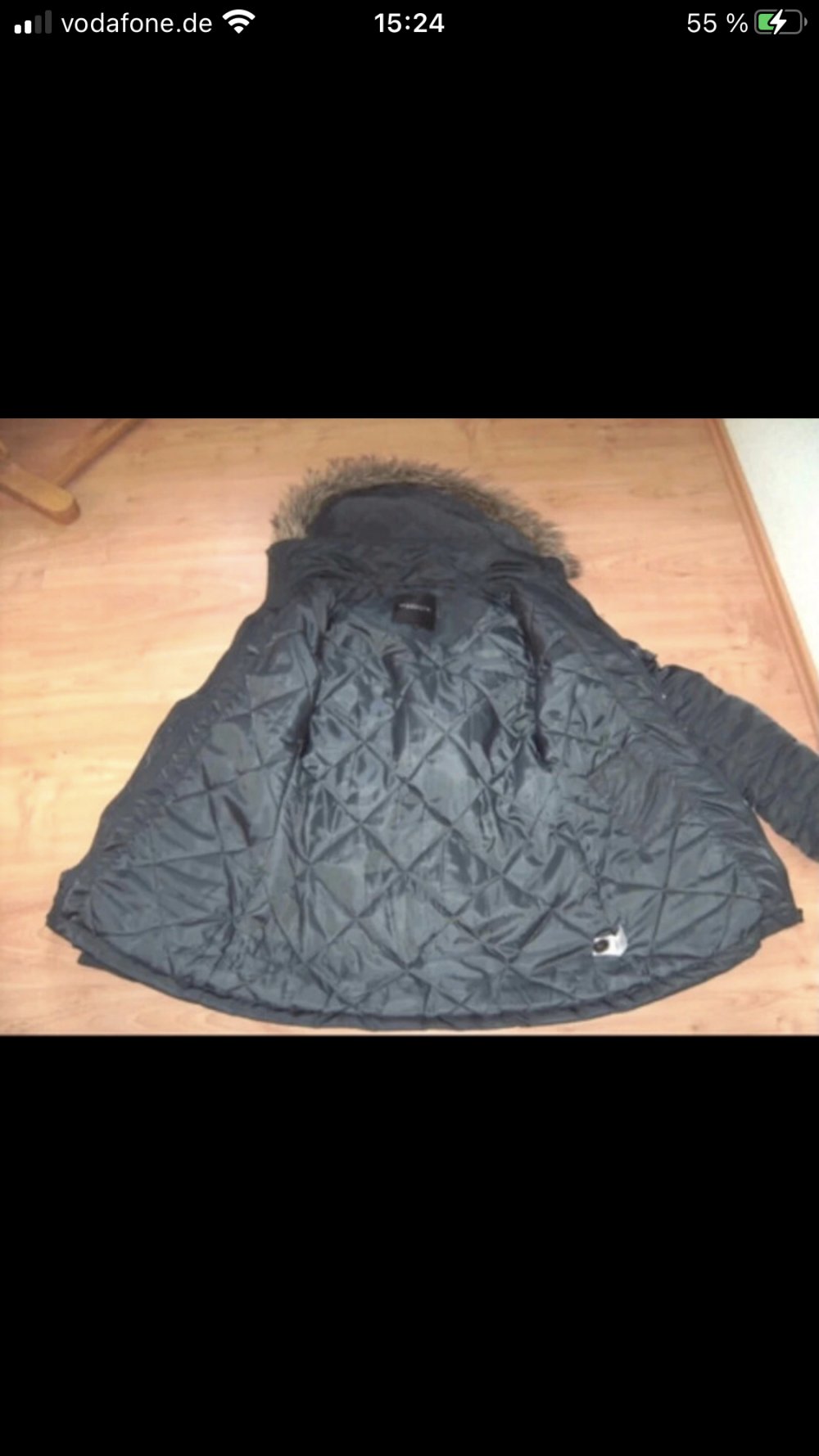 Kapuzenmantel Jacke M Taupe Anthrazit Steppjacke Cargo Style Manteljacke funktional Details lange Ärmel mit Fingerling/Fäustling Bund