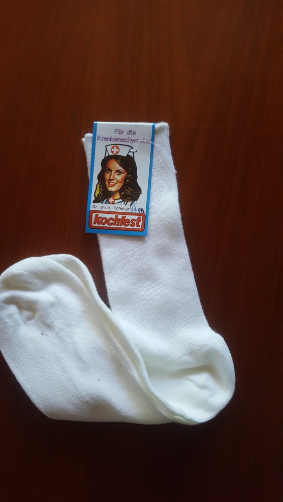 Socken, Nurs, Schwesterntracht, y2k Retro Feinstrick Socken Arbeitskleidung, Baumwolle Gr. 35-38 Strümpfe  weiß Vintage_lover Kostüm, Krankenschwester