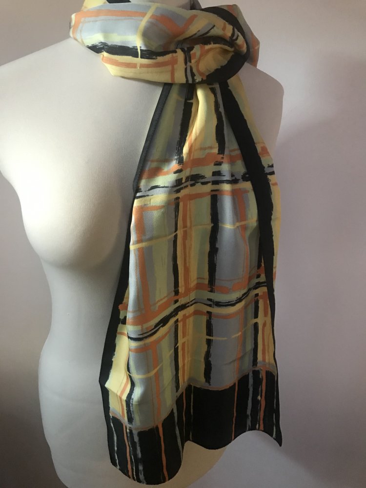 Schaltuch Retrodesign Inprint Tuch Foulard Schal Krawattentuch Italy Schal Pastell Vintage Unisex 