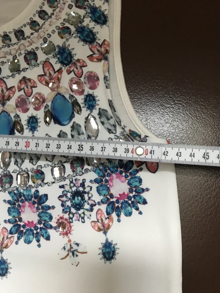 Shirt Blusentop Boho Cremeweiss Bunte Strasstein 38 Onesize Mandala Glamour Oberteil Top Azthek Print