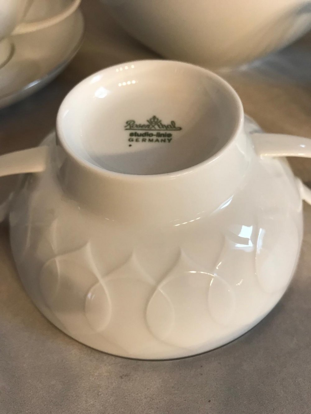 Porzellan Fine Design Rosenthal Suppenterrine Suppenschalen Lotus Platinrand Interieur Konvolut 