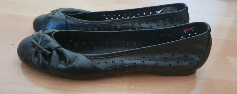 Esprit Leder Ballerinas in schwarz Gr. 38 NEU NP 59,95€