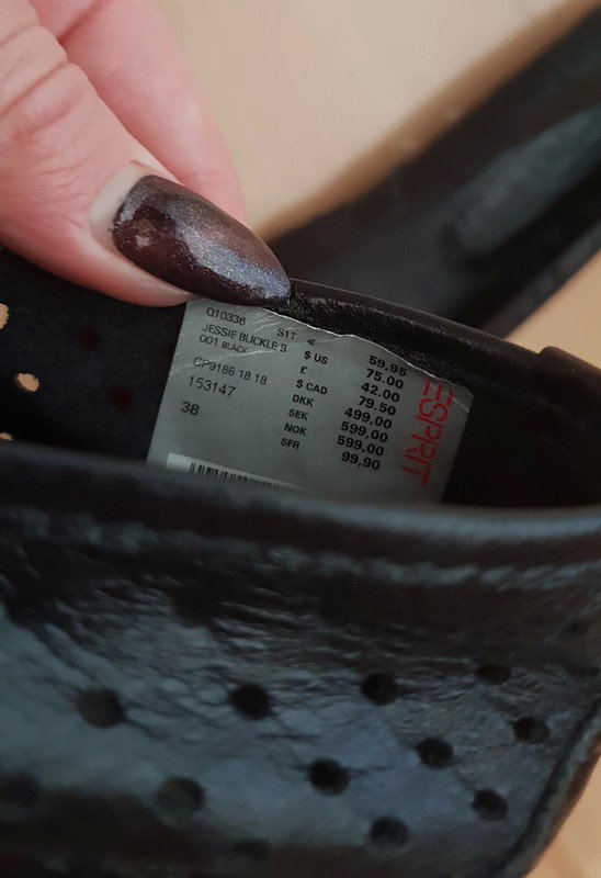 Esprit Leder Ballerinas in schwarz Gr. 38 NEU NP 59,95€