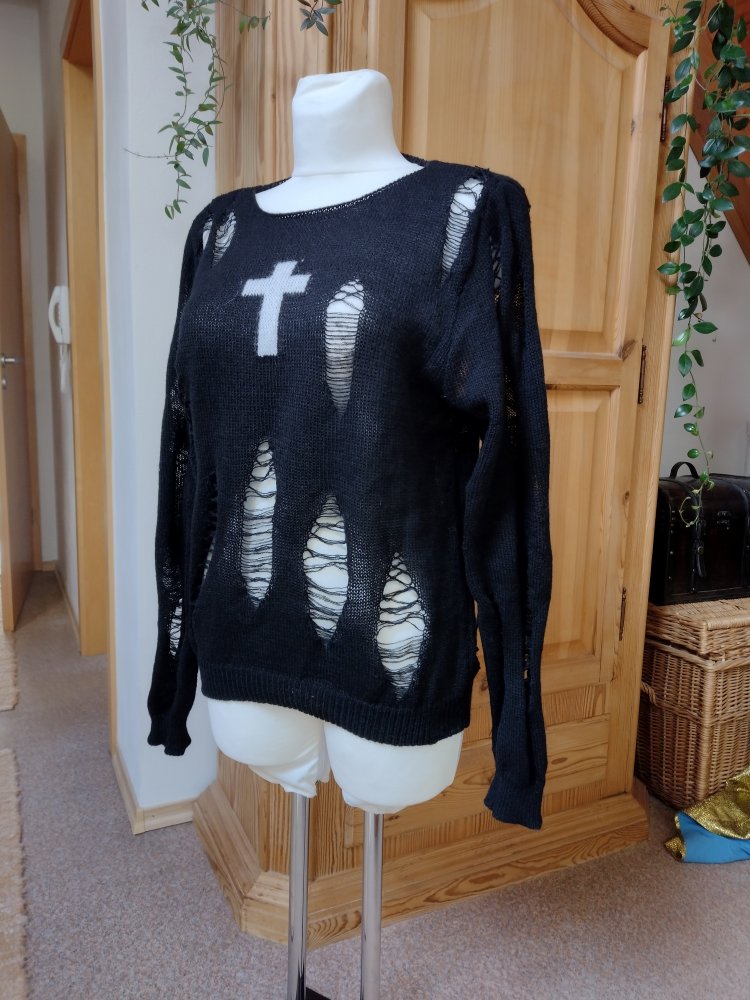 Destroyed Pullover Gothic, Punk, Grunge, Alternativ - neu und ungetragen