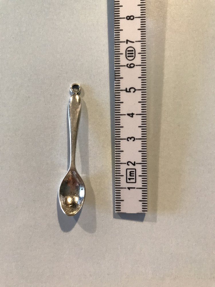 Silbriger Löffel als Anhänger, Kettenanhänger, Ohrring