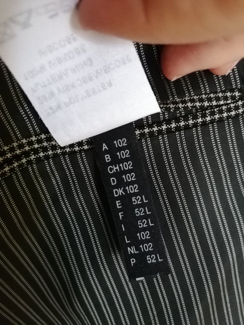 Sakko Jackett schwarz beige gemustert Gr. 102 ?