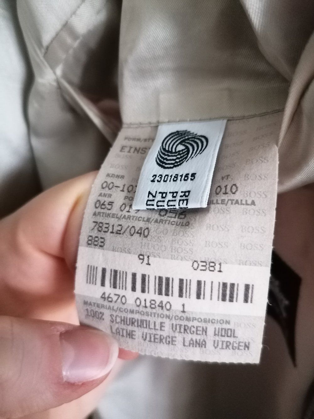 Jackett Sakko Hugo Boss beige kariert Gr. 56 Schurwolle