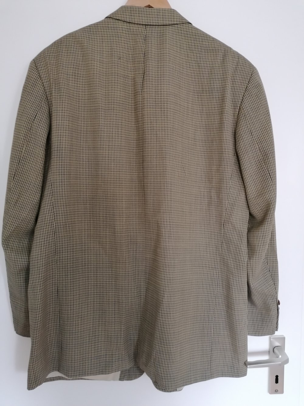 Jackett Sakko Hugo Boss beige kariert Gr. 56 Schurwolle