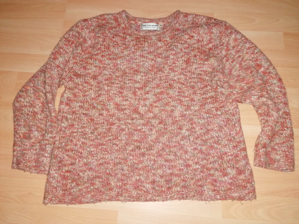 Pullover orange meliert grün Gr. XL L Bluhm Collection Strickpullover