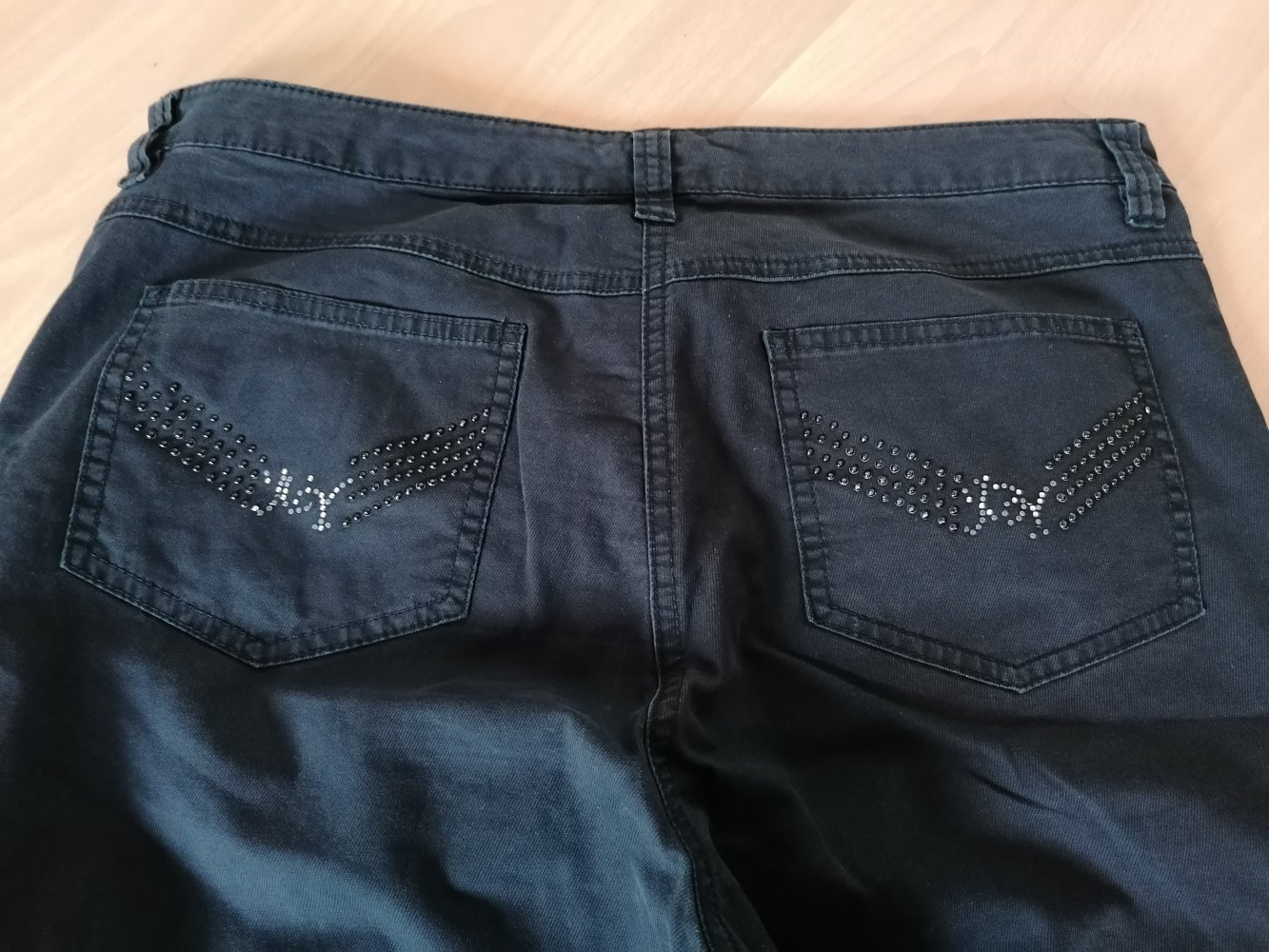 Schwarze Hose Jeans Karstadt Glitzer Gr. 42