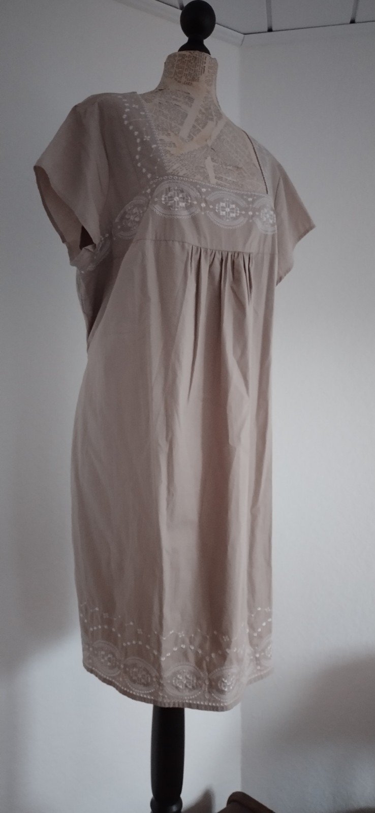 Neu! Boho Baumwollkleid Gr. 48 mit Stickerei