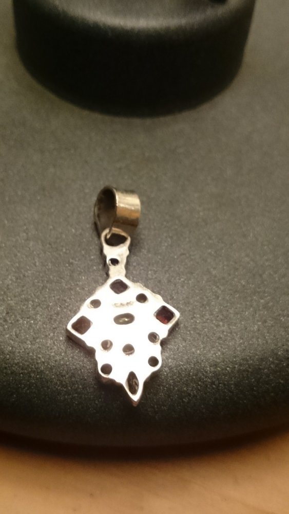 NEU Edelstein Anhänger Rautenform Silber 925