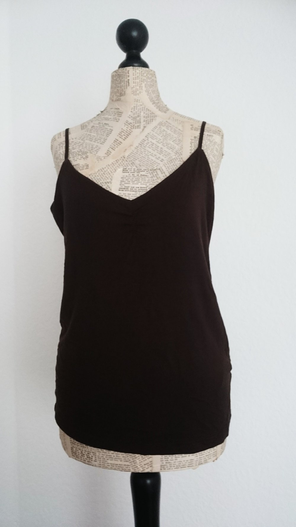 Top, Viskose, dunkelbraun, Größe L