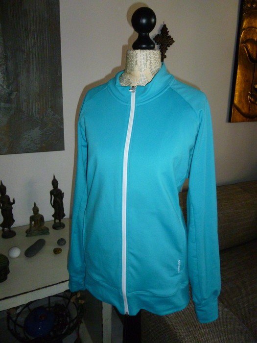 Türkisfarbene Softshelljacke, Größe L