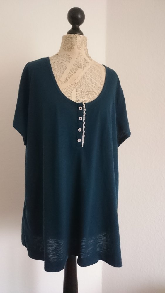 Shirt mit Knopfleiste , grün , Gr. 52