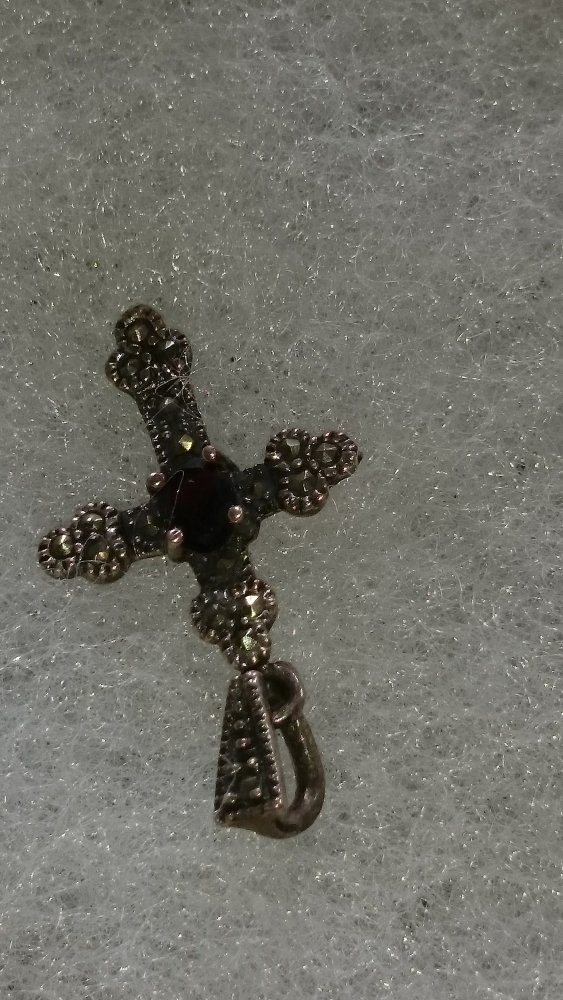 Anhänger Kreuz echtes Silber mit Edelstein, NP 89 Euro