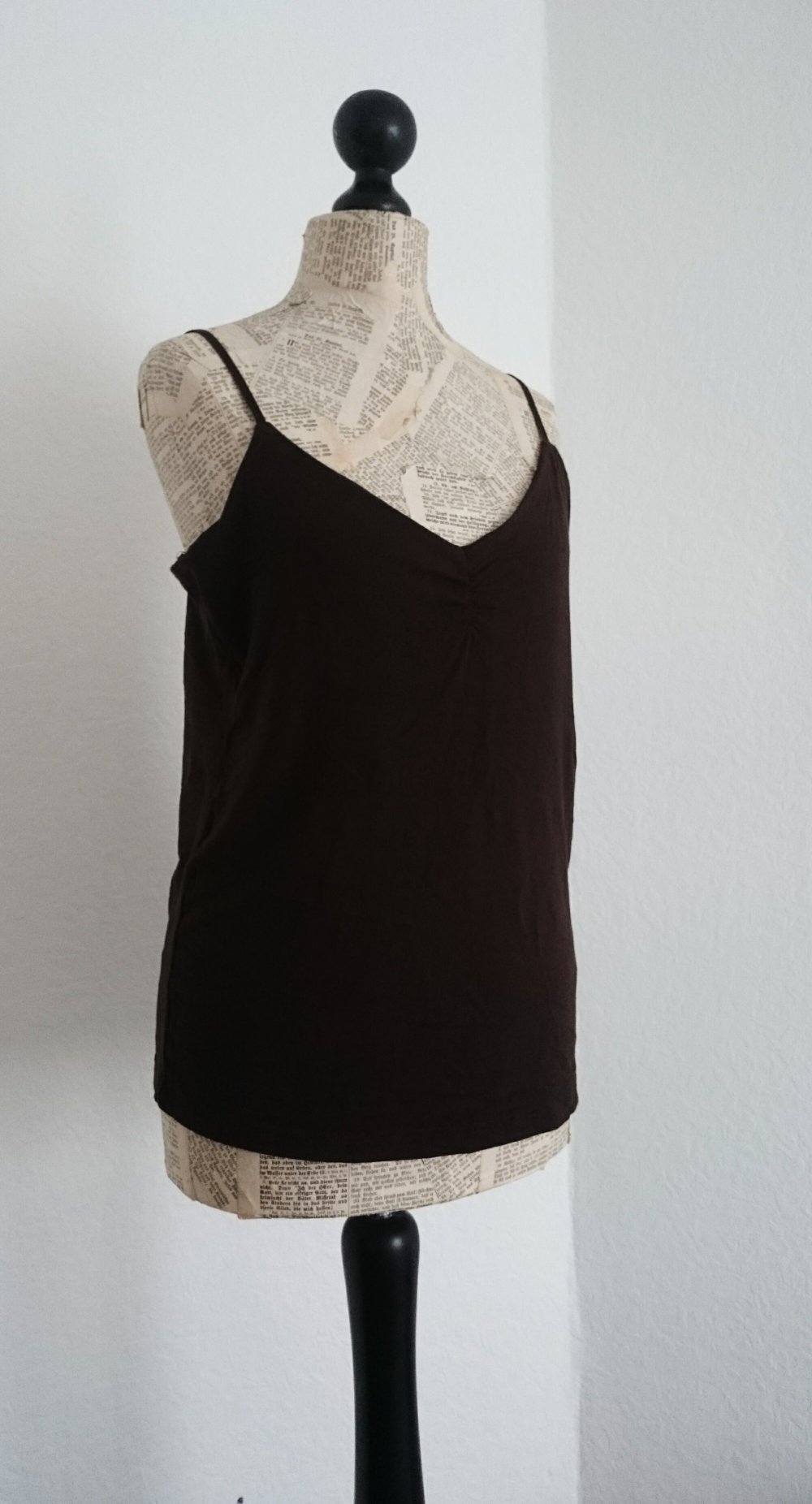 Top, Viskose, dunkelbraun, Größe L