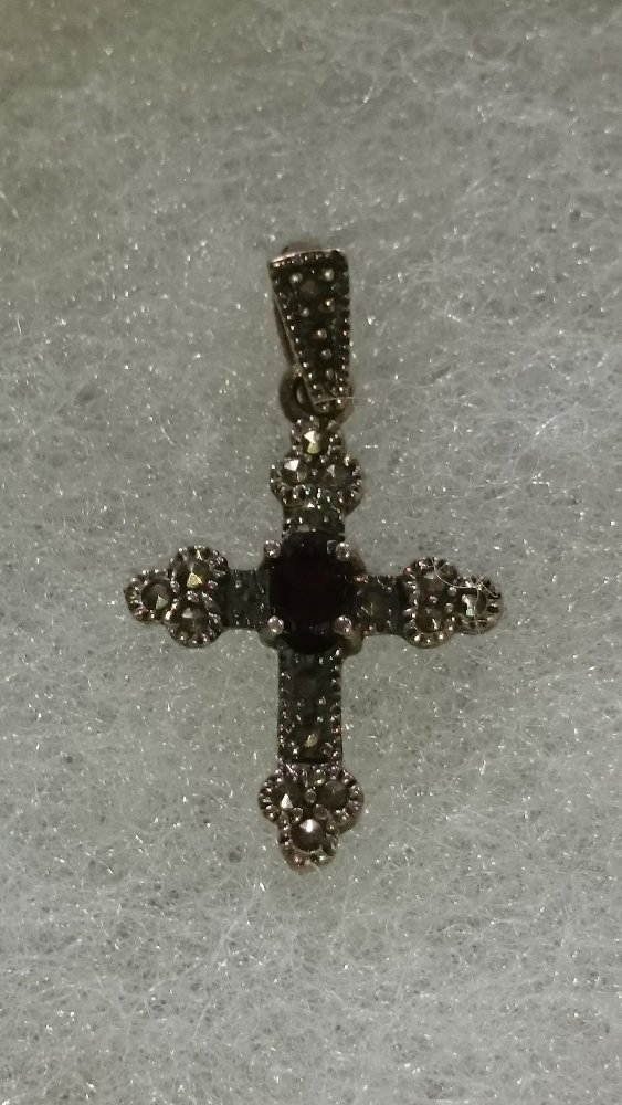 Anhänger Kreuz echtes Silber mit Edelstein, NP 89 Euro