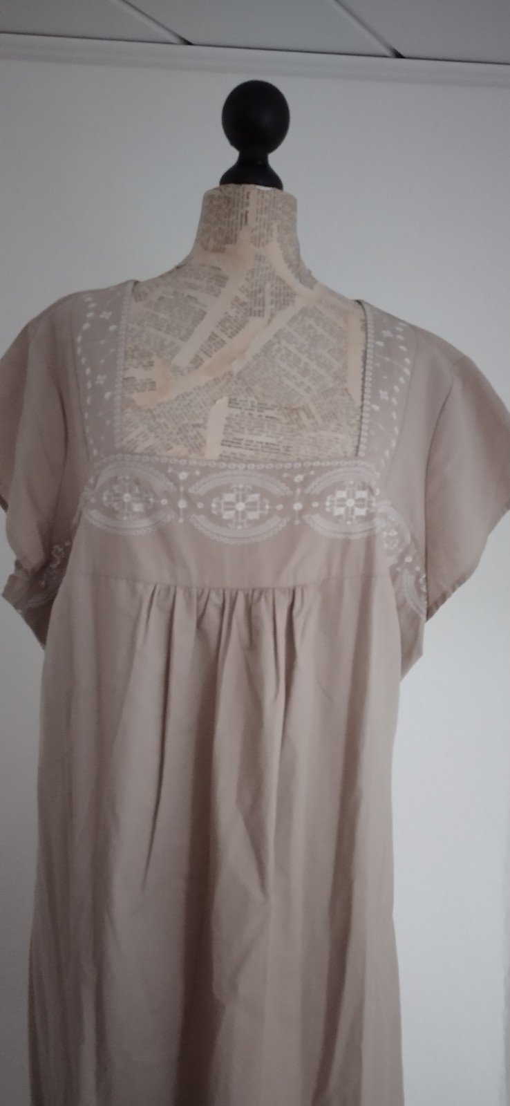 Neu! Boho Baumwollkleid Gr. 48 mit Stickerei