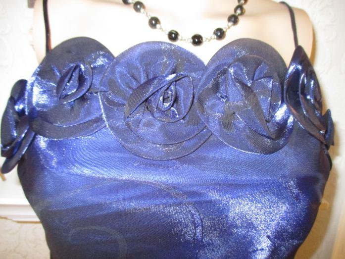    NEU * 3D Rosen * Blüten * Romantik * Anlass * Abend * Abi- Ball * Seiden Organza * Träger * Kleid 