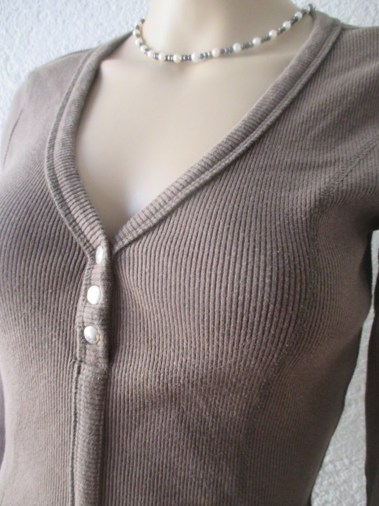 NEU * Sexy * Basic * Dreiviertel Arm * Bodycon * Ripp * T- Shirt 