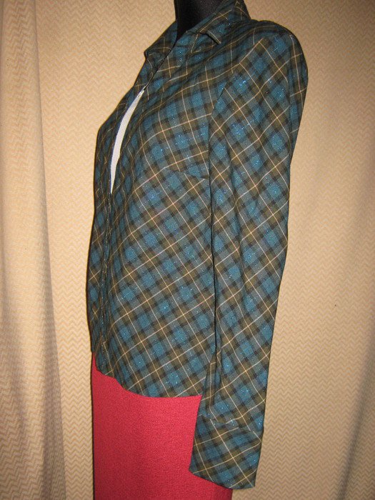 NEU * Original Granny VINTAGE * Diagonal Karos * Glitzer * Hemd- Bluse * Jacke 