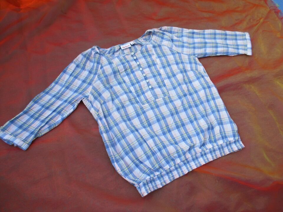 NEU * Lässsig * modern * Dreiviertel * Kurz * Arm * Madras- Karo Bluse 
