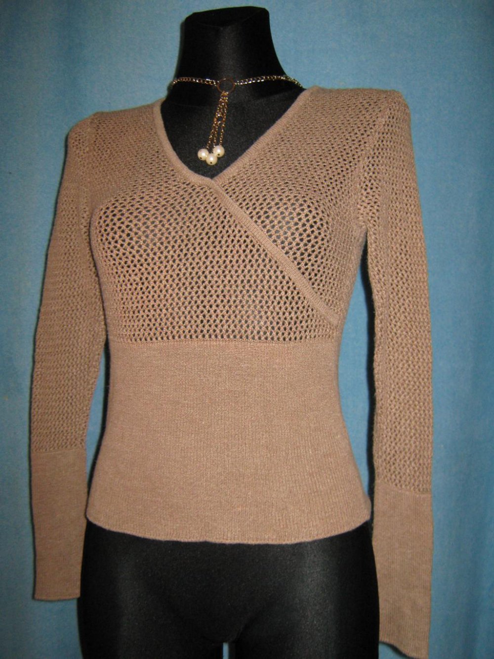 NEU * Sexy * Wickel * Häckel- Optik * V- Ausschnitt * Strick- Pullover 