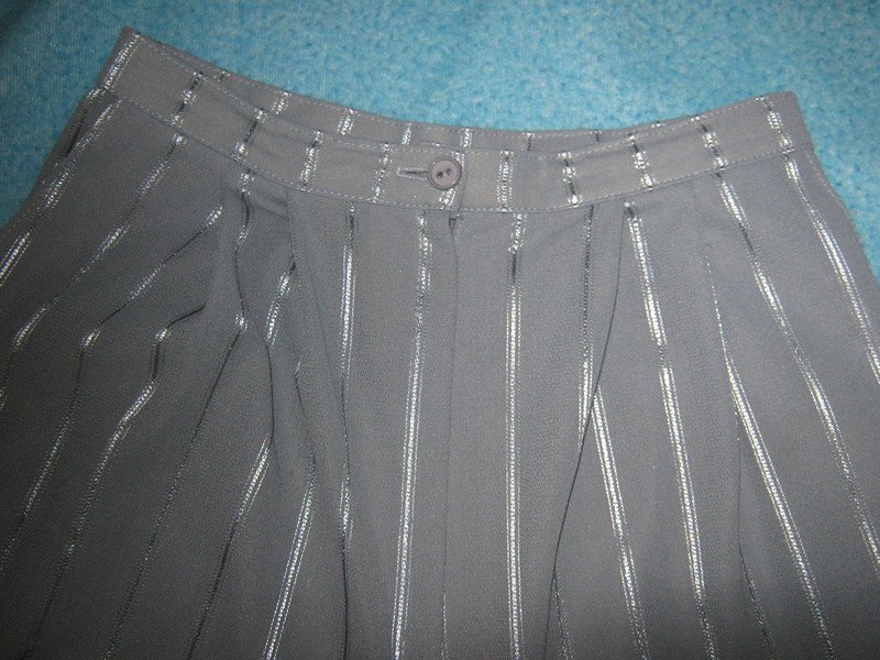 NEU * Edel * Original VINTAGE * DESIGNER * Nadelstreifen * High Waist * Hose * Gr. 34/ XS * silber- grau *