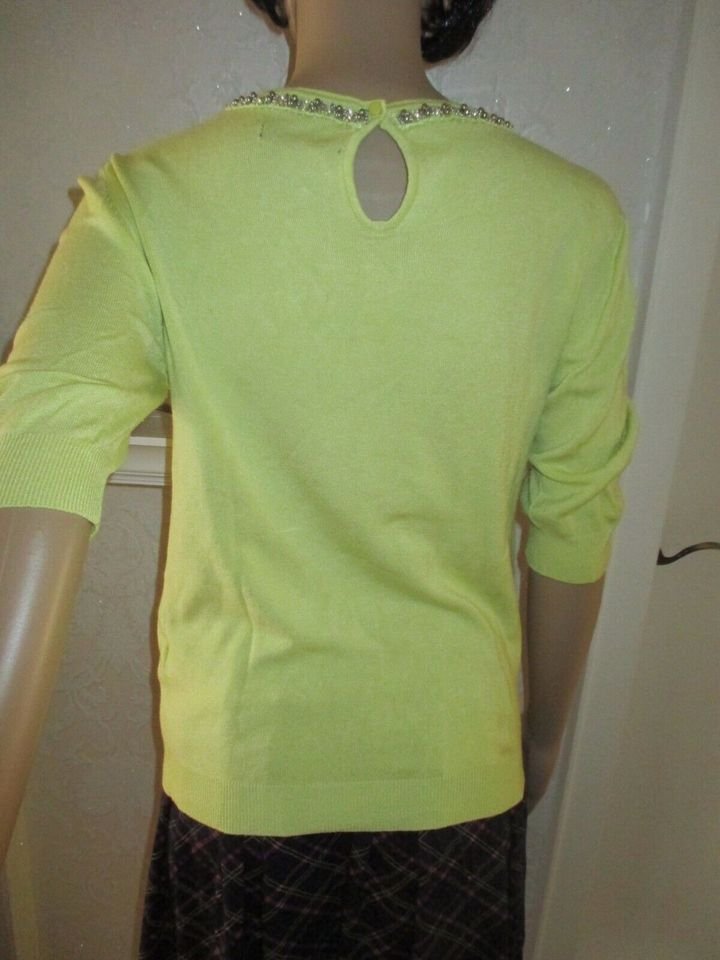 NEUw * Gold- Perlen * Strass- Kristalle * Kurzarm * Feinstrick- Pullover 