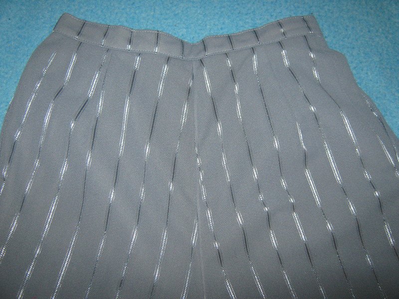 NEU * Edel * Original VINTAGE * DESIGNER * Nadelstreifen * High Waist * Hose * Gr. 34/ XS * silber- grau *