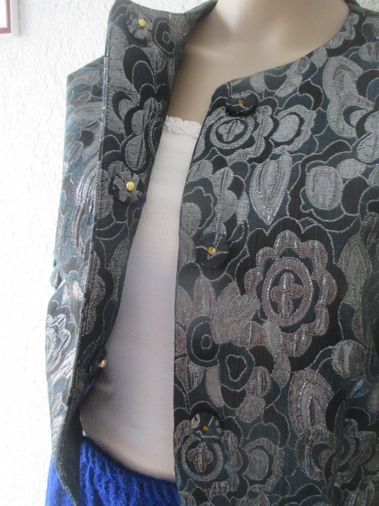 NEU mit Etikett * 50er Jahre Style * Glitzer- Brokat * Blumen * Blüten * Ornamente * Bolero * Kurz- Jacke 