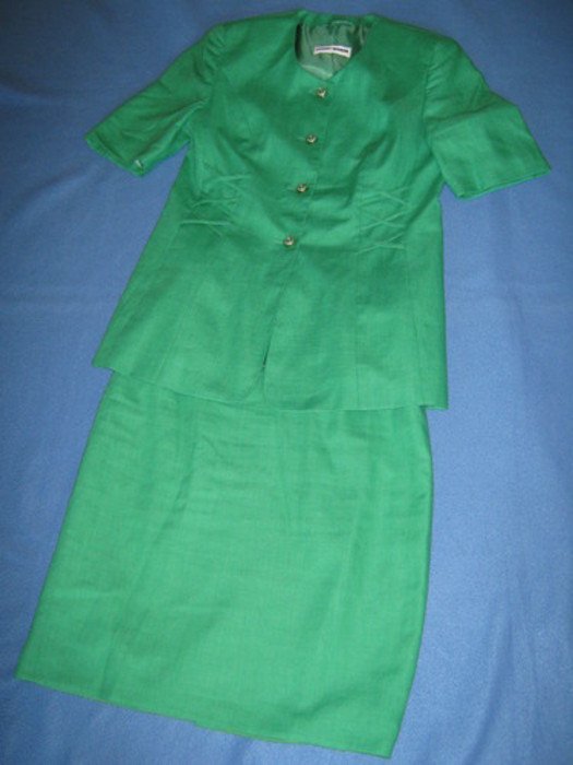 NEU * Apart * edel * Business * Freizeit * Ausgeh * Anlass * Kurzarm * Leinen * Kostüm ''GERRY WEBER'' Gr. 38- 40/ S- M * smaragd- grün *