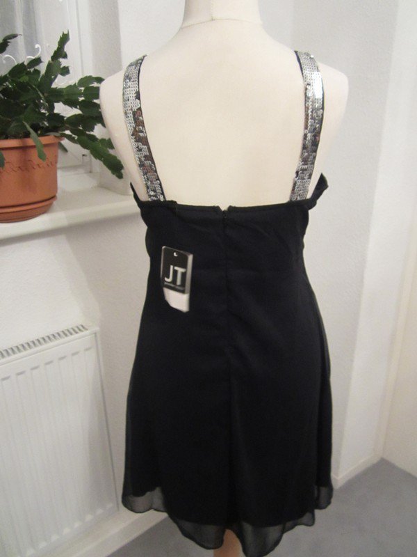 NEU mit ETIKETT * Sexy * ausgefallen * Cocktail * Disco * Abend * Ausgeh * Glitzer * Pailletten * Seiden * Chiffon * Träger * Kleid 