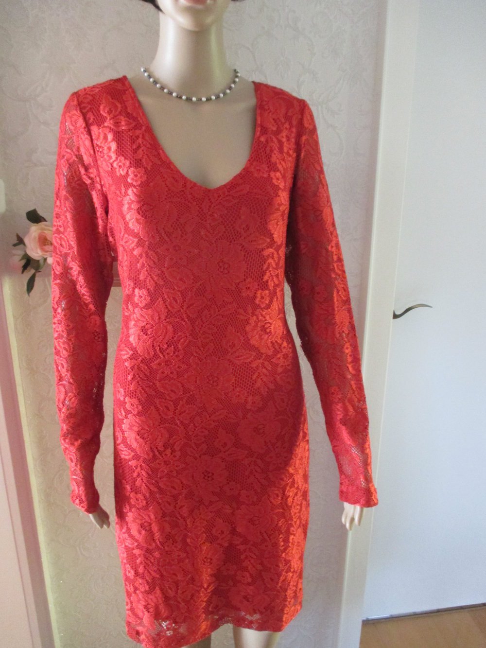 NEU * Blüten * Flower- Power * Lace- Spitzen * Etui * Cocktail * Abend * Bodycon * Strech * Midi * Kleid 