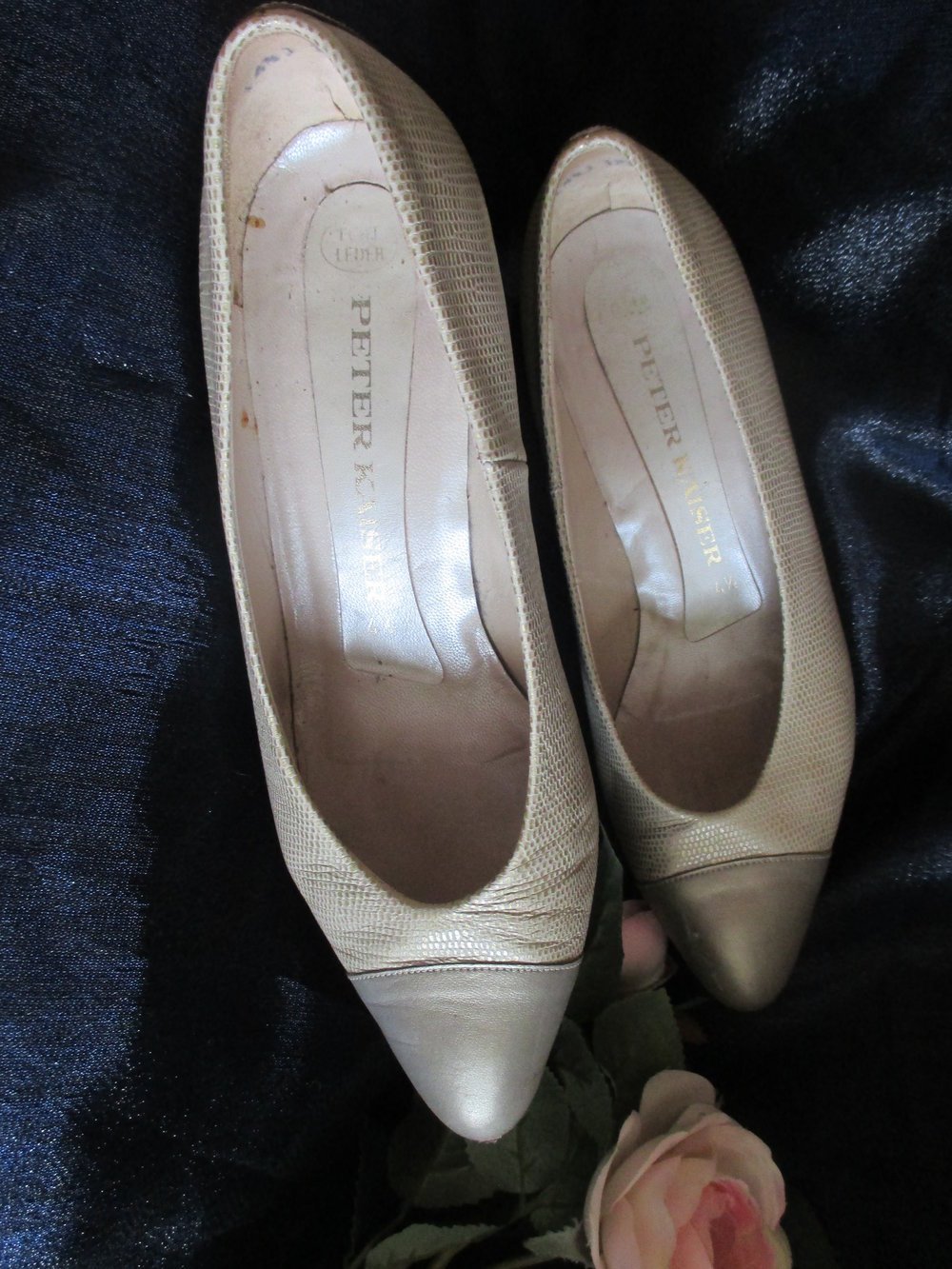 Edel * ausgefallen * Original VINTAGE * Echt- Leder * Heels * Pumps * Schuhe 