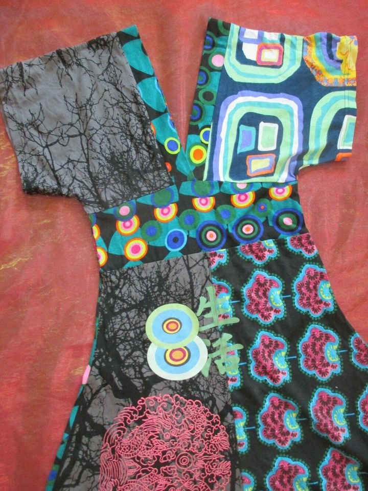 NEU * Animal * Asia * Punkte * Dots * Blumen * Blüten * Flower- Power * Hippie * Boho * Stickerei * A- Linie * Kleid 