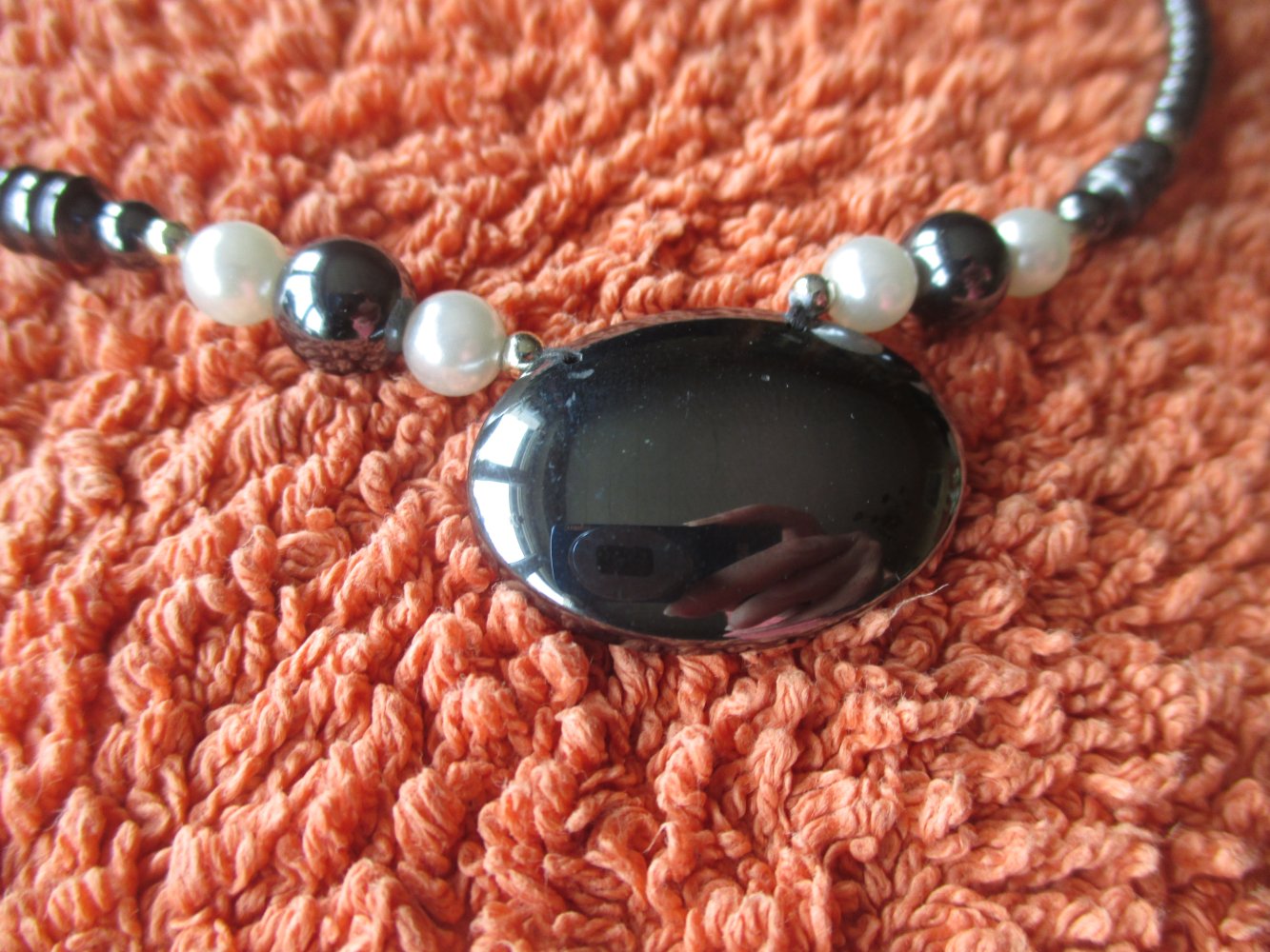 NEU * Elegant * ausgefallen * ORIGINAL VINTAGE * Perlen * Collier * Kette * schwarz * rauch- blau * cremé- weiß *