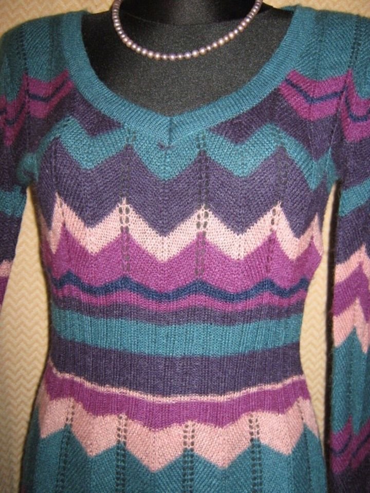  NEU * Kuschelweich * Missioni * Zick-Zack- Style * Mohair * Strick * Mini- KLEID oder Long- PULLOVER 